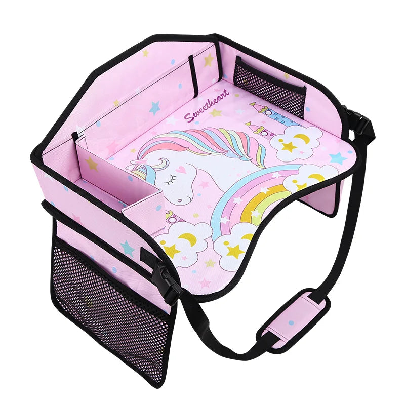 Wholesale Cartoon Baby Stroller Tray Child Dining Drink Table Car Play Tray Durable Travel Tray Kids Portable Car Travel Table