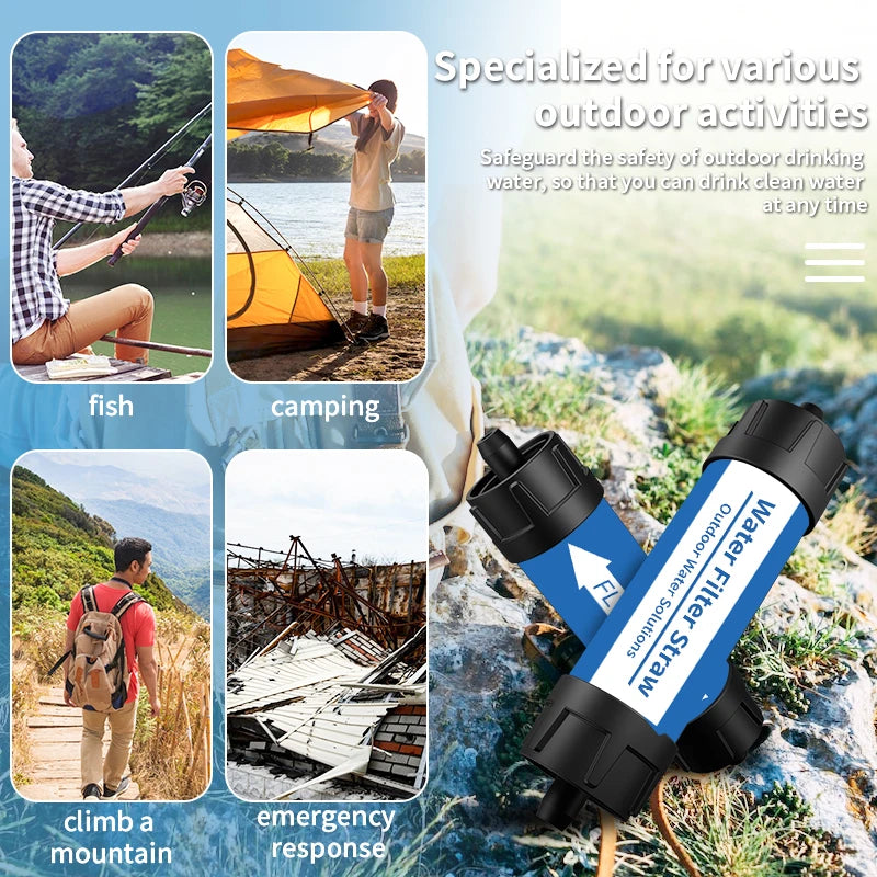 Filterwell Mini Camping Travel Hiking Personal Water Purifier Portable Life Emergency Survival Outdoor Water Filter Straw