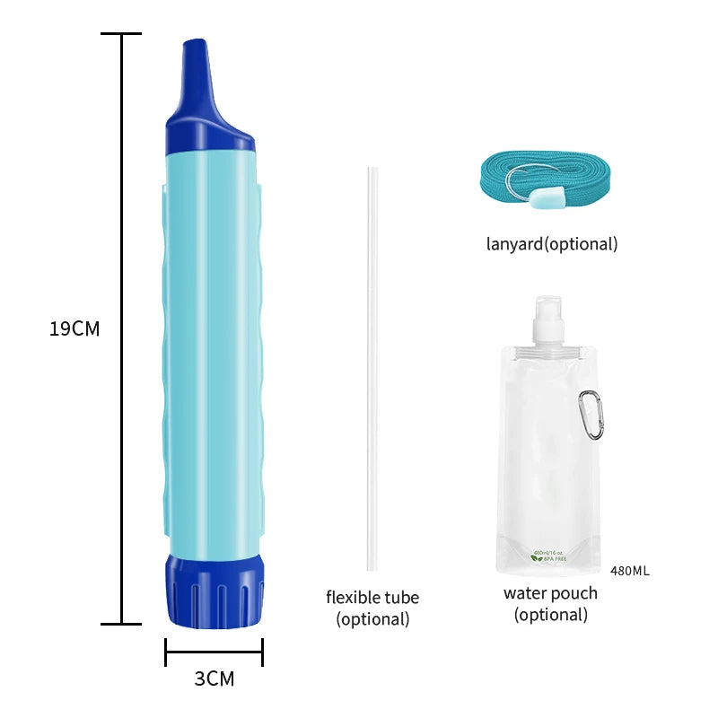 Filterwell Hiking Backpack Personal Mini Survival Camping Outdoor Travel Emergency Life Portable Water Filter Straw