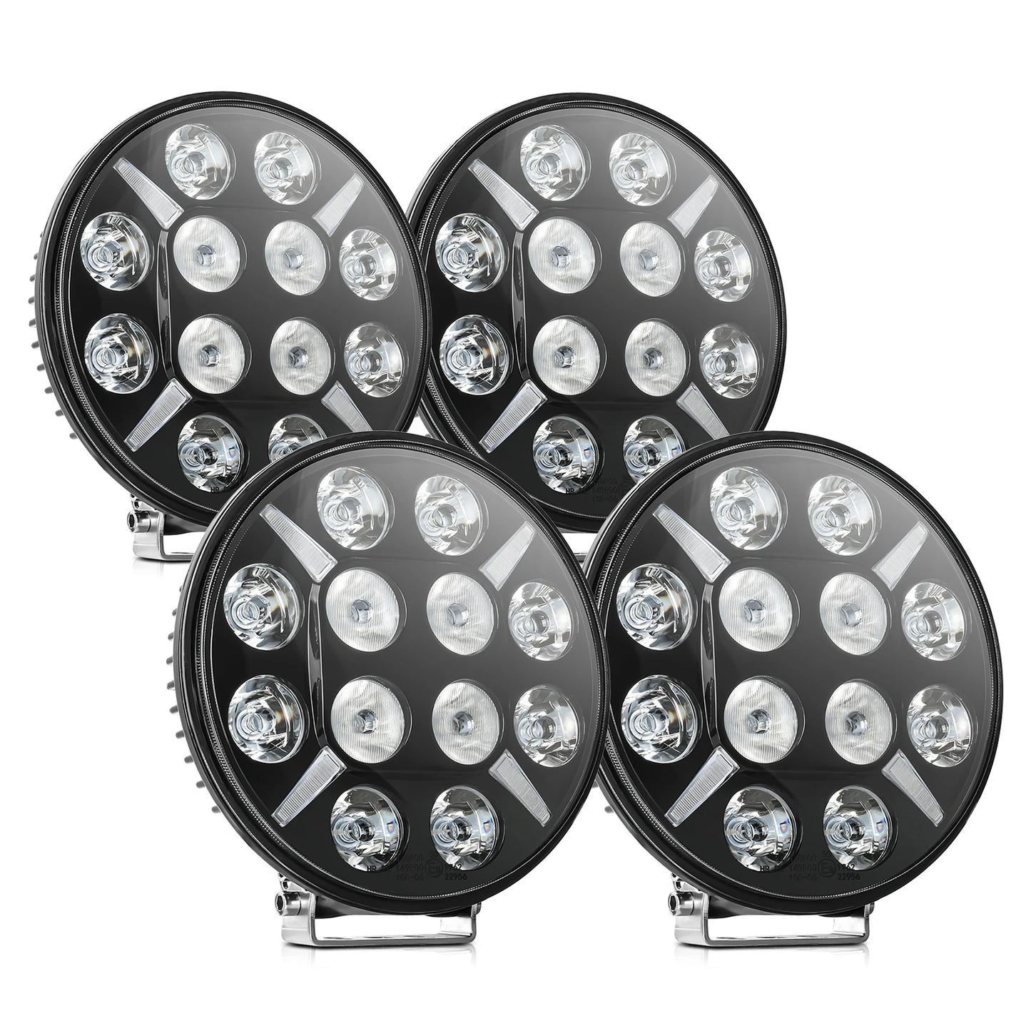 White Amber DRL Strobe Truck Work Lamp 9inch Round Combo LED Pods Car Driving Light 240W 13200LM on Front Bumper for Offroad 4WD