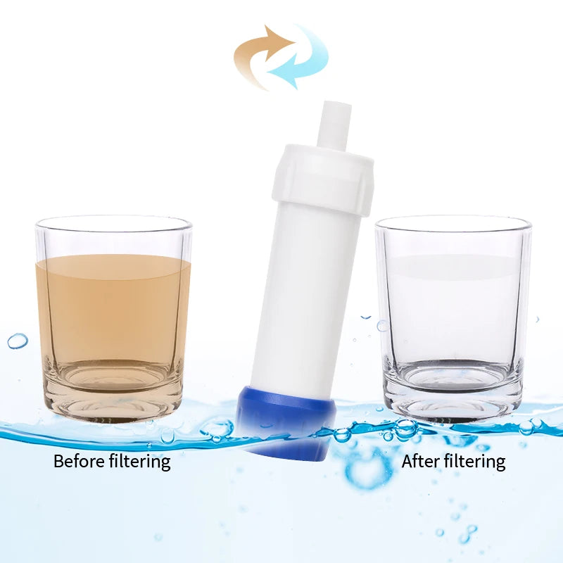 Water Filter Straw Camping Water Filter Hiking Straw Water Bottle with Straw Filter