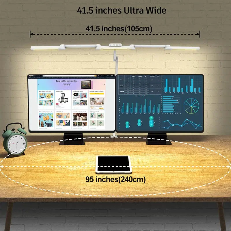 Luxury Office Home Hotel Reading Room Design Monitor Desktop Screen Swing Arm Metal Led Desk Lamp Table Light