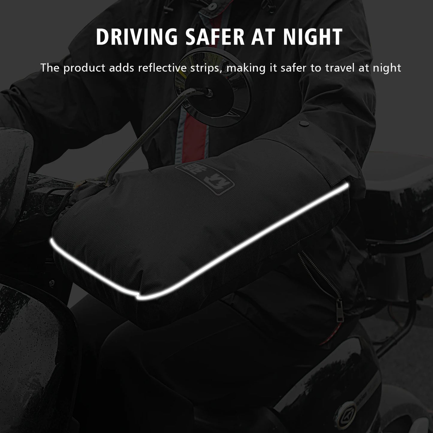 Waterproof and Windproof Motorcycle Hand Muffs Scooter Handlebar Gloves Cover Warmer for Comfort and Protection