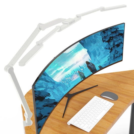 Modern Luxury Indoor Office Home Hotel Reading Room Design Monitor Desktop Screen Swing Arm Metal Led Desk Lamp Table Light