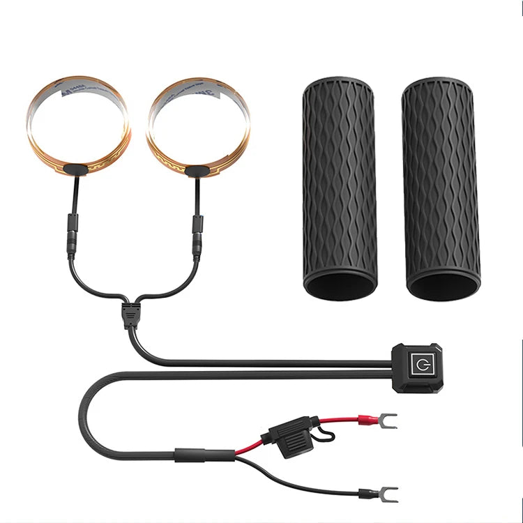 WUPP CS-1819A1 12V IP66 Waterproof 5 Heat Settings Fast Heating Motorcycle Heated Handlebar Silicone Sleeve Grips Cover