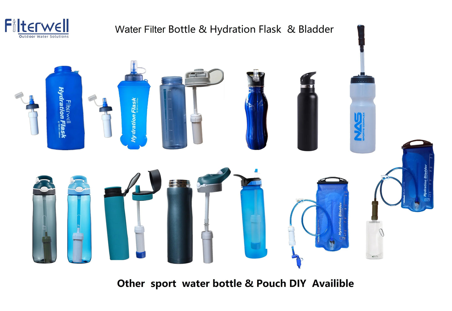 High Quality Outdoor Water Filter Bottle Straw Water Filter Bottle