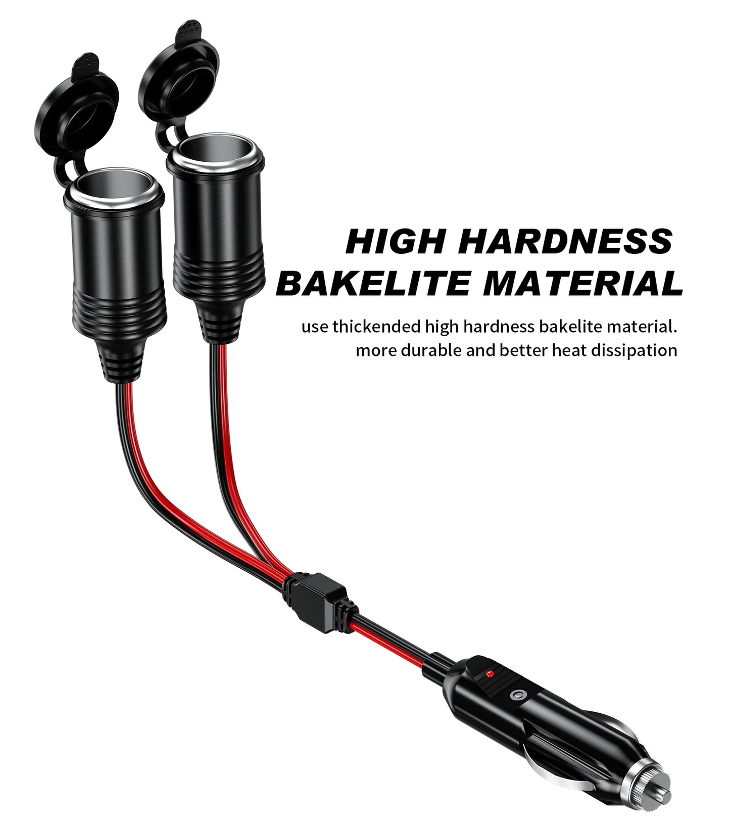 Wholesale Price 1 to 2 Car Cigarette Lighter Splitter Adapter 2 Socket 24v Plug Socket Power Charger 15 cm Length Charger