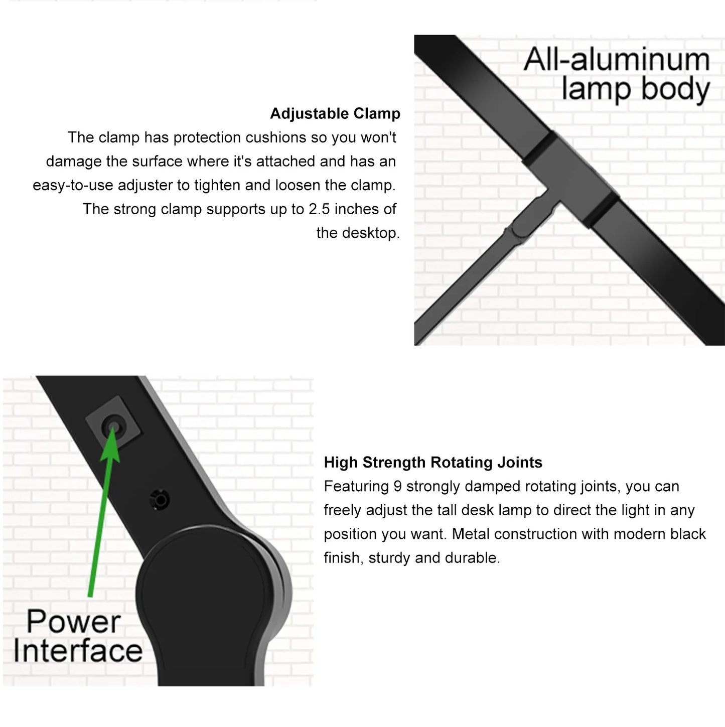 24W LED Desk Lamp for Ideal Architectural Planning and Study, Lighting Your Desk and Screens. Office Light Stand