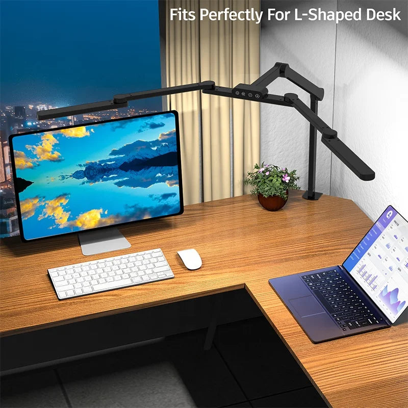 2022 New  Arrival Swing Arm Desk Lamp for Home Office Ultra Wide Metal Folding Led Desk Lamp with Clamp