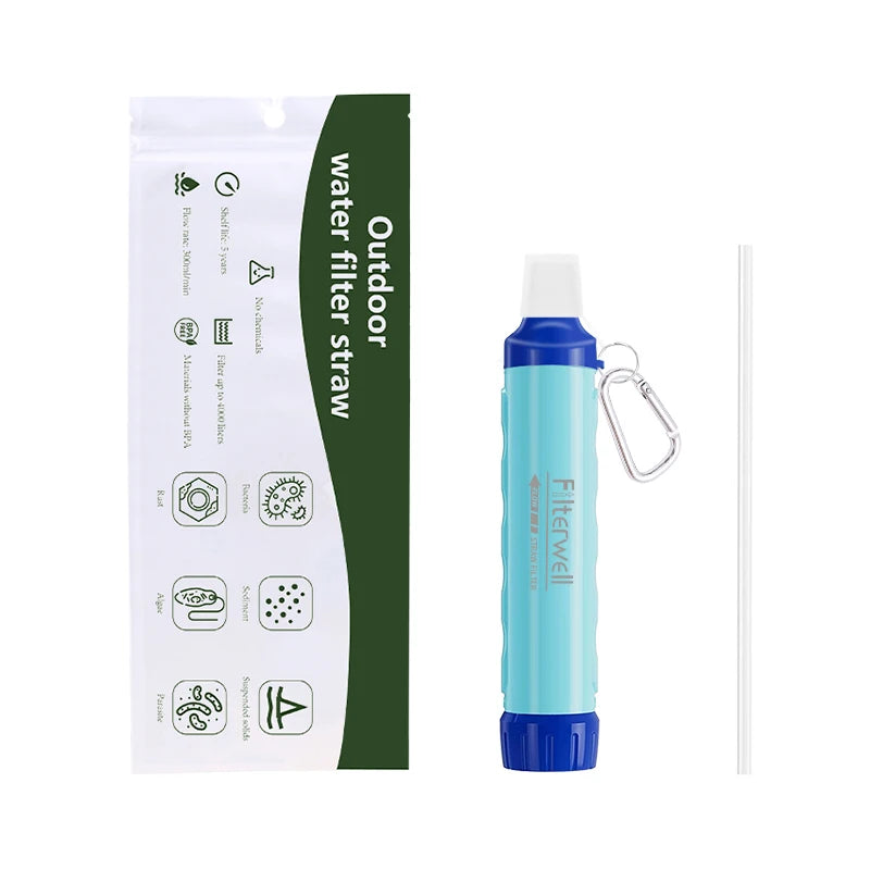 Filterwell Hiking Personal Mini Survival Camping Travel Emergency Life Portable Outdoor Water Filter Filtration Straw