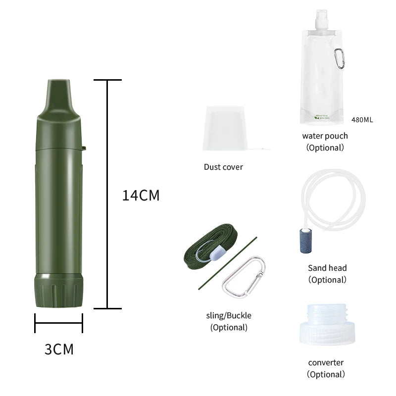 Filterwell UF Membrane Hiking Personal Mini Camping Portable Survival Outdoor Water Filter Straw
