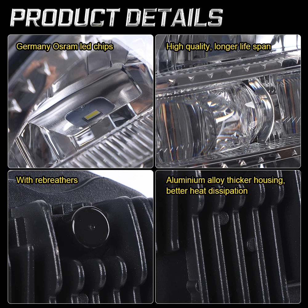 12V 30W Headlights Round 5.75 Inch Motorcycle Led Headlights for Harley Davidson