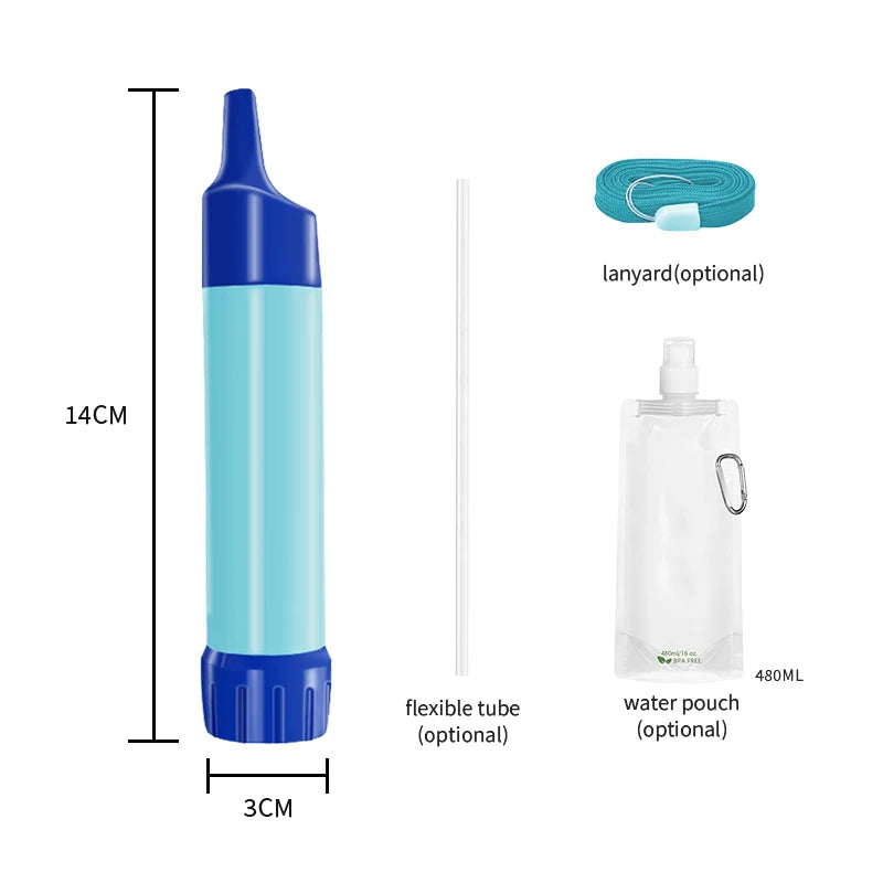 Filterwell Hiking Personal Mini Survival Camping Travel Emergency Life Portable Outdoor Water Filter Filtration Straw