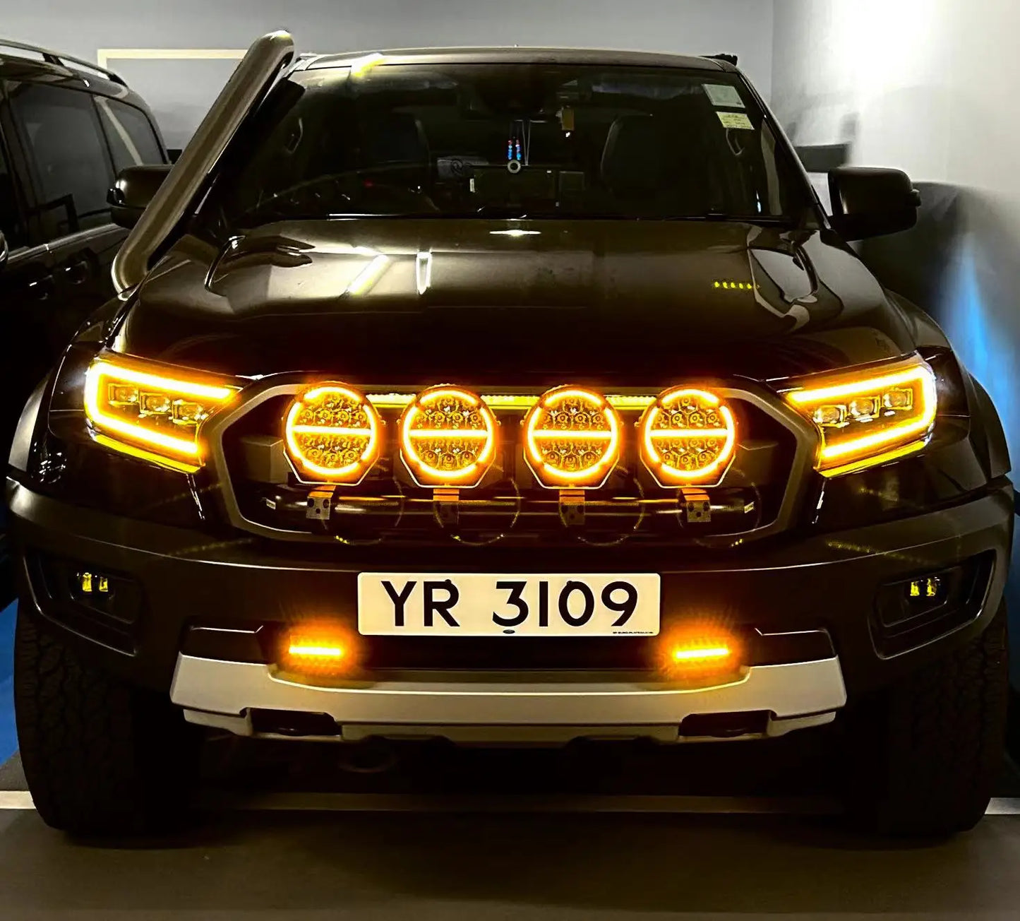 White Amber DRL Light Spot Offroad Lights Spot Beam Truck Round 7 Inch Led Spotlights 4x4