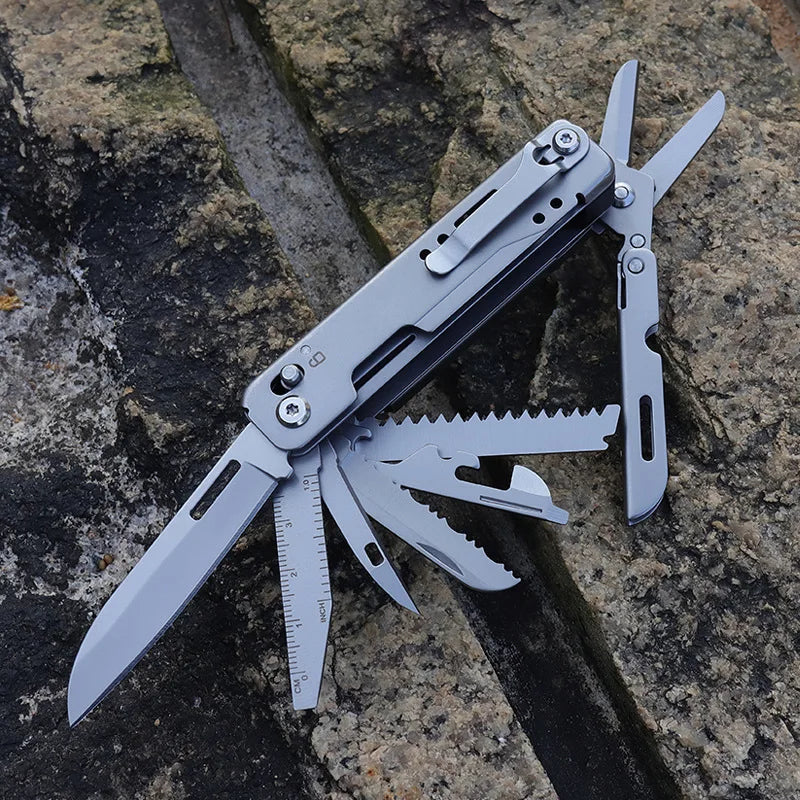 GHK17 Outodor Camping Multi Knife Folding Multifunctional Multitool EDC Pocket Knives Fishing Scissors