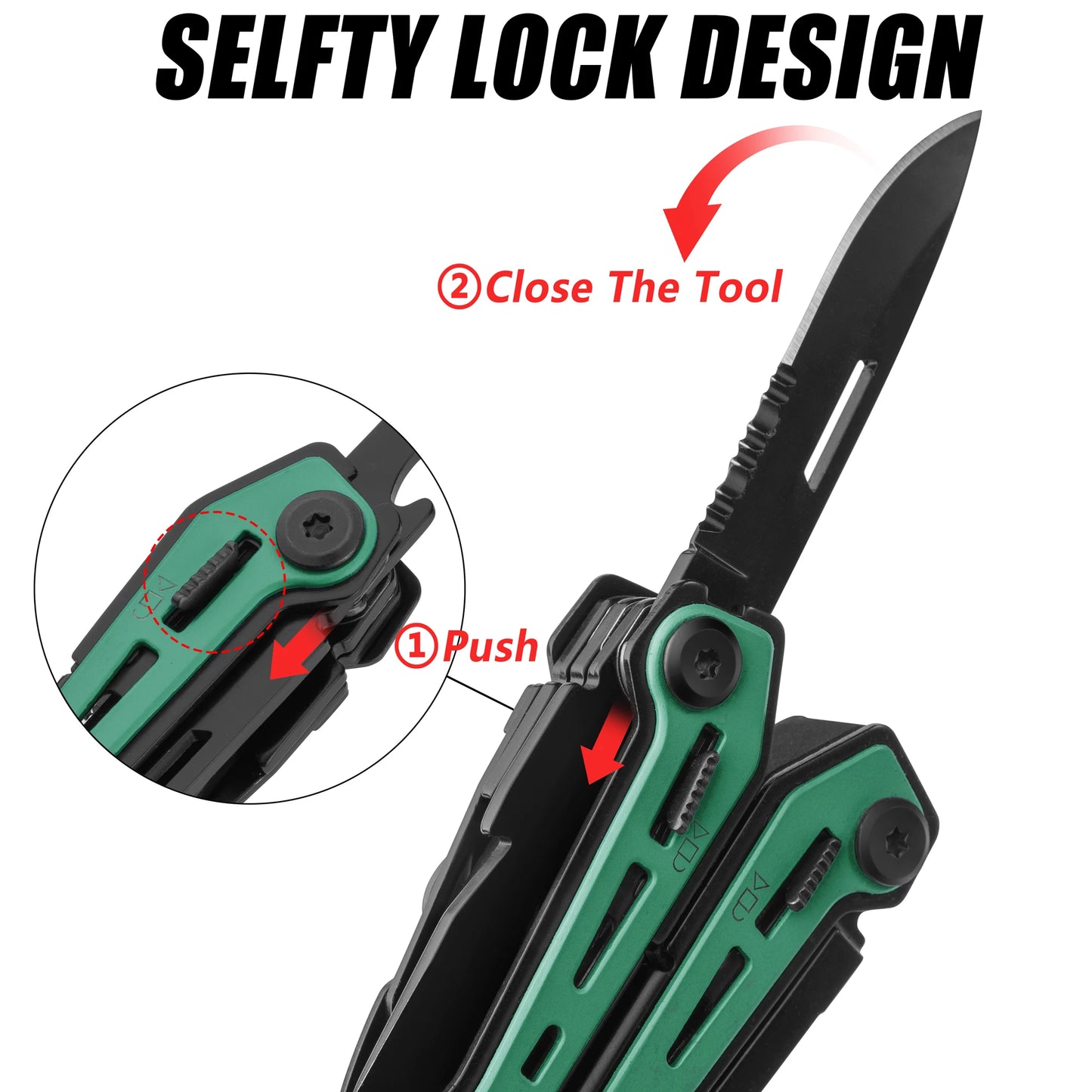 FLISSA 16-in-1 Multi Tool Pliers Stainless Steel EDC Multitool with Pocket Knife for Camping Survival Outdoor Activities