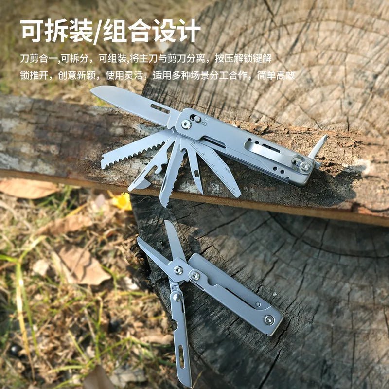 GHK17 Outodor Camping Multi Knife Folding Multifunctional Multitool EDC Pocket Knives Fishing Scissors